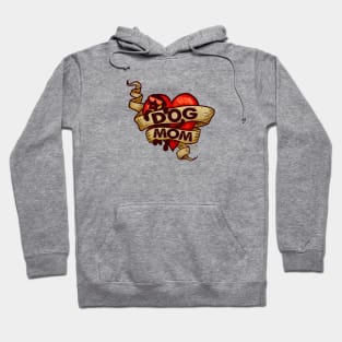 Dog Mom Retro Tattoo Heart Hoodie